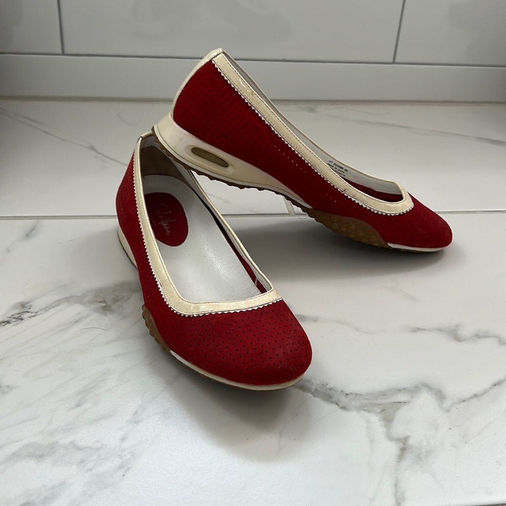 Cole Haan Air Bria Red Suede Flats